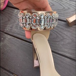 Rose gold embellished asos sandals